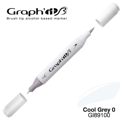 GRAPH'IT MARQUEUR BRUSH A ALCOOL 9100 COOL GREY 0