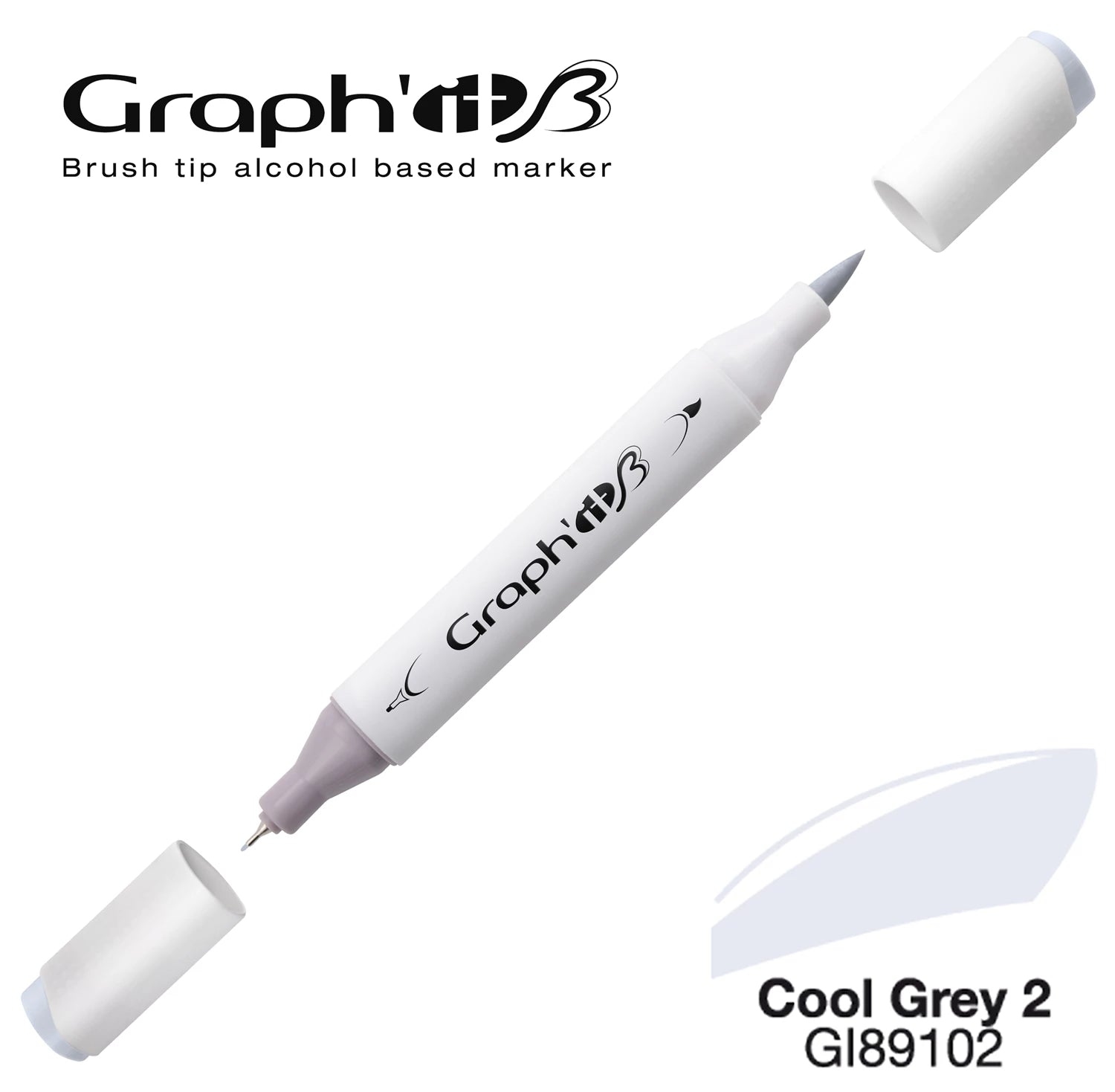 GRAPH'IT MARQUEUR BRUSH A ALCOOL 9102 COOL GREY 2
