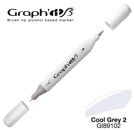 GRAPH'IT MARQUEUR BRUSH A ALCOOL 9102 COOL GREY 2