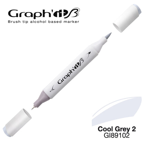 GRAPH'IT MARQUEUR BRUSH A ALCOOL 9102 COOL GREY 2