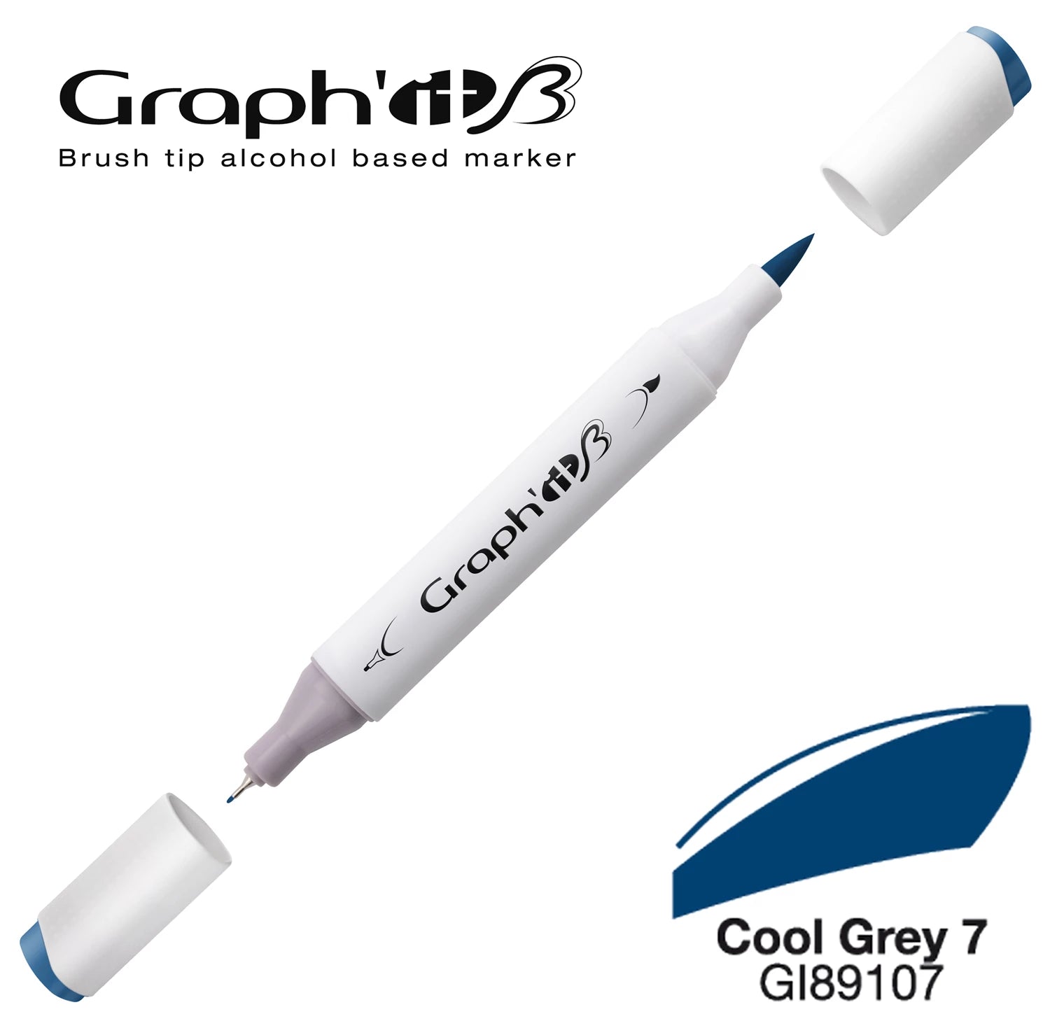GRAPH'IT MARQUEUR BRUSH A ALCOOL 9107 COOL GREY 7