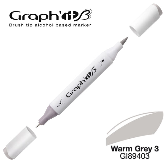 GRAPH'IT MARQUEUR BRUSH A ALCOOL 9403 WARM GREY 3