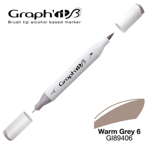 GRAPH'IT MARQUEUR BRUSH A ALCOOL 9406 WARM GREY 6