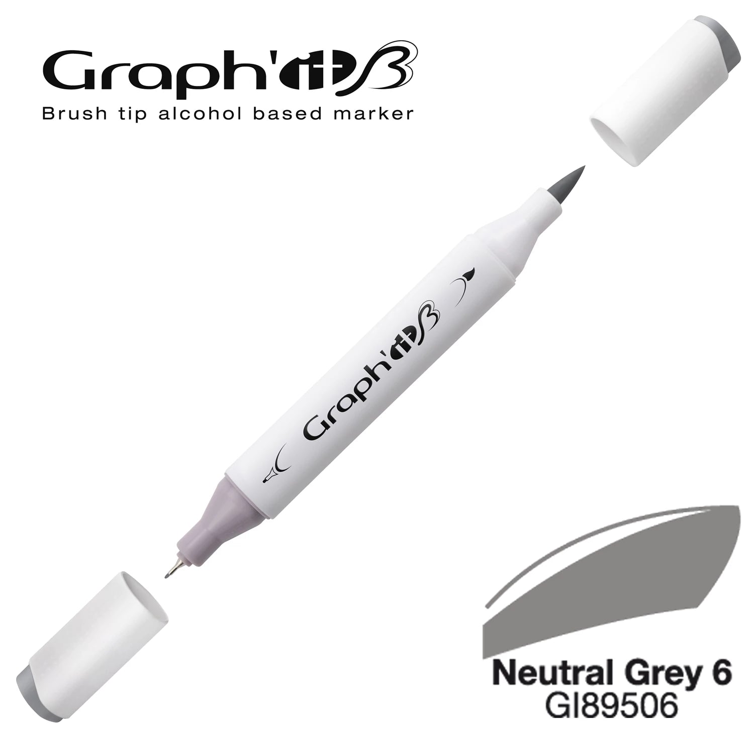 GRAPH'IT MARQUEUR BRUSH A ALCOOL 9506 NEUTRAL GREY 6