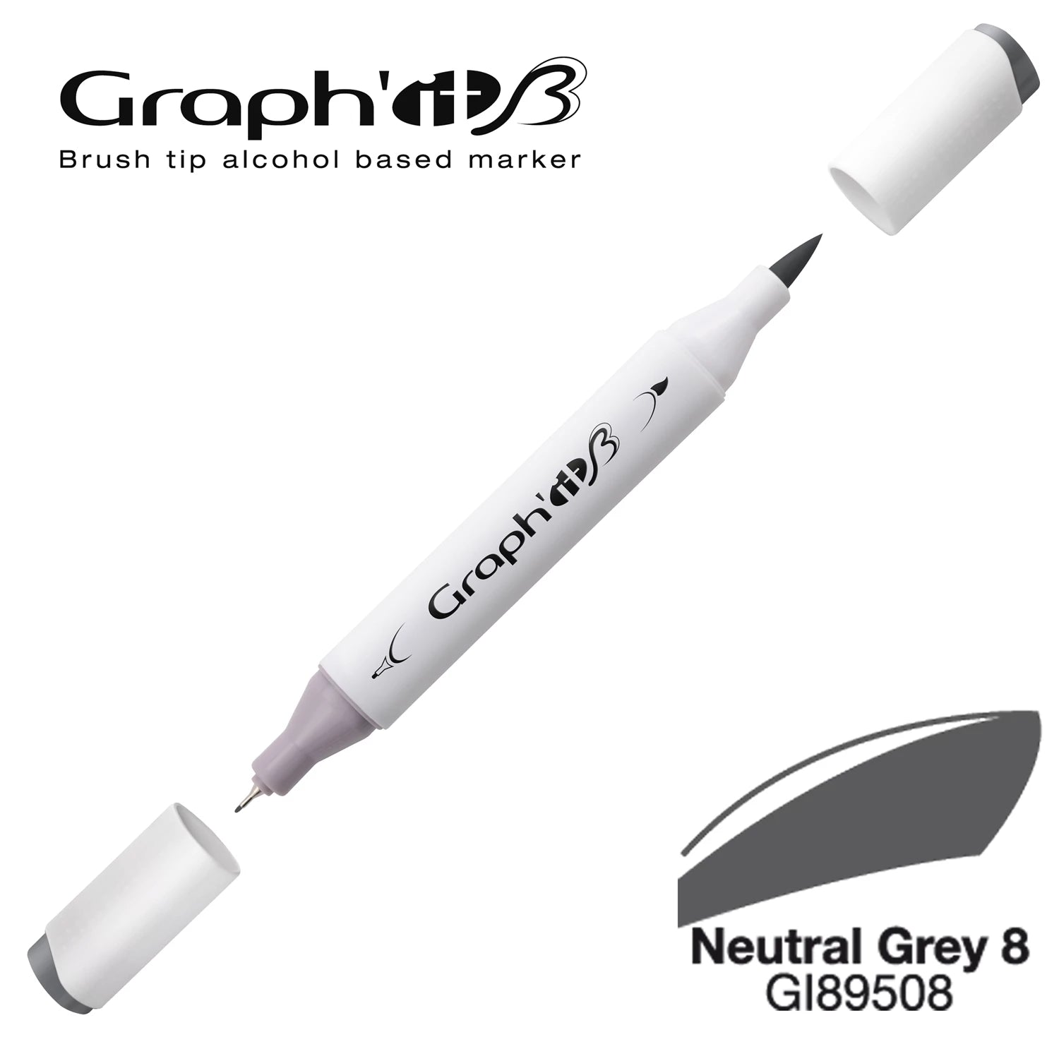 GRAPH'IT MARQUEUR BRUSH A ALCOOL 9508 NEUTRAL GREY 8