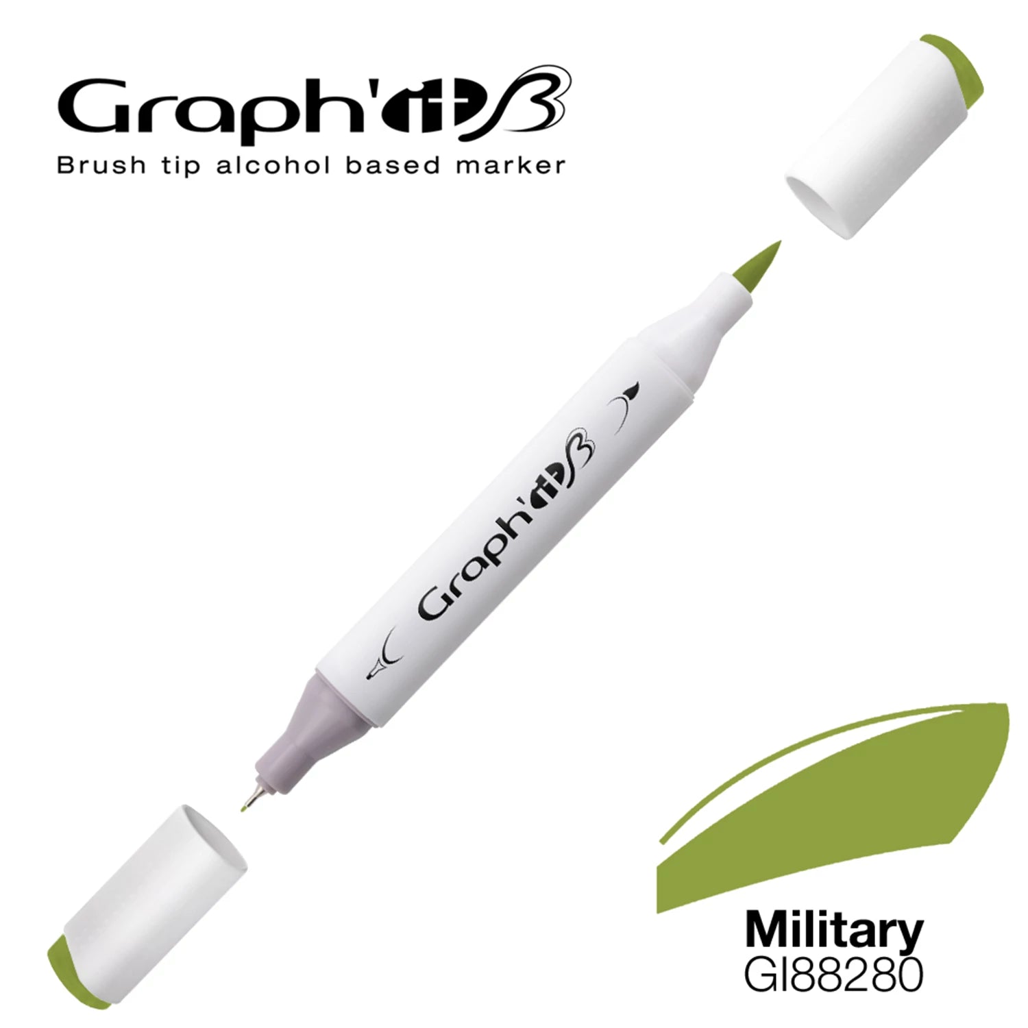 GRAPH'IT MARQUEUR BRUSH A ALCOOL 8280 MILITARY