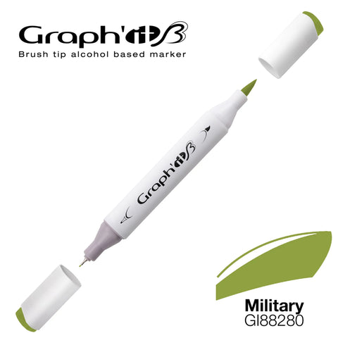 GRAPH'IT MARQUEUR BRUSH A ALCOOL 8280 MILITARY