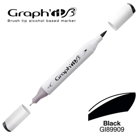 GRAPH'IT MARQUEUR BRUSH A ALCOOL 9909 BLACK