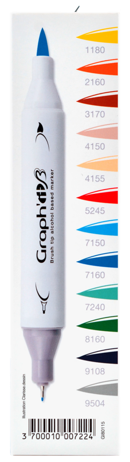 GRAPH'IT BRUSH & EXTRA FINE SET 12 MARQUEURS MANGA SHONEN