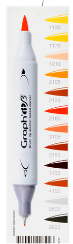 GRAPH'IT BRUSH & EXTRA FINE SET 12 MARQUEURS HAIRSTYLE