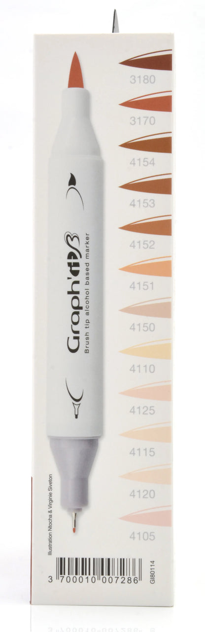 GRAPH'IT BRUSH & EXTRA FINE SET 12 MARQUEURS PEOPLE