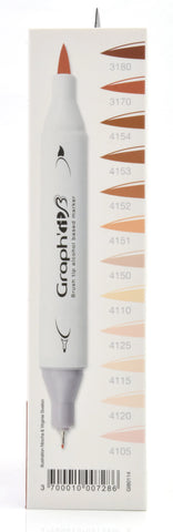 GRAPH'IT BRUSH & EXTRA FINE SET 12 MARQUEURS PEOPLE