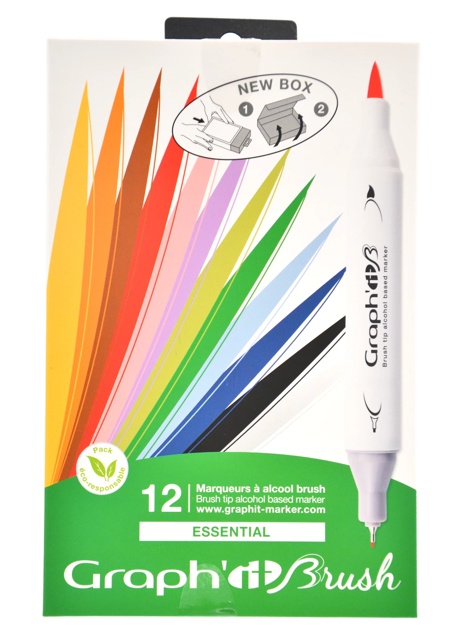 GRAPH'IT BRUSH & EXTRA FINE SET 12 MARQUEURS ESSENTIAL