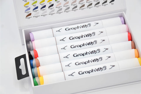 GRAPH'IT BRUSH & EXTRA FINE SET 12 MARQUEURS ESSENTIAL