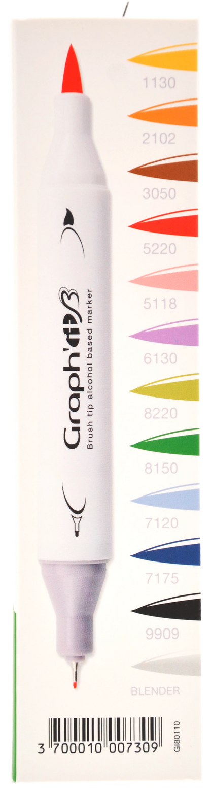 GRAPH'IT BRUSH & EXTRA FINE SET 12 MARQUEURS ESSENTIAL