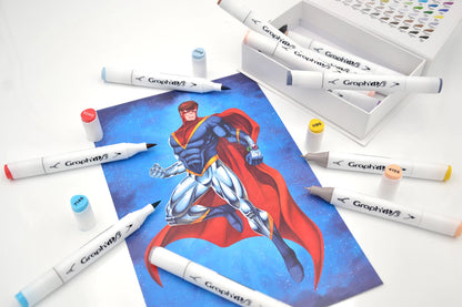 GRAPH'IT BRUSH & EXTRA FINE SET 12 MARQUEURS COMICS