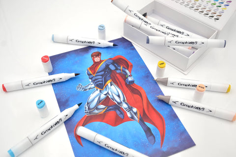 GRAPH'IT BRUSH & EXTRA FINE SET 12 MARQUEURS COMICS