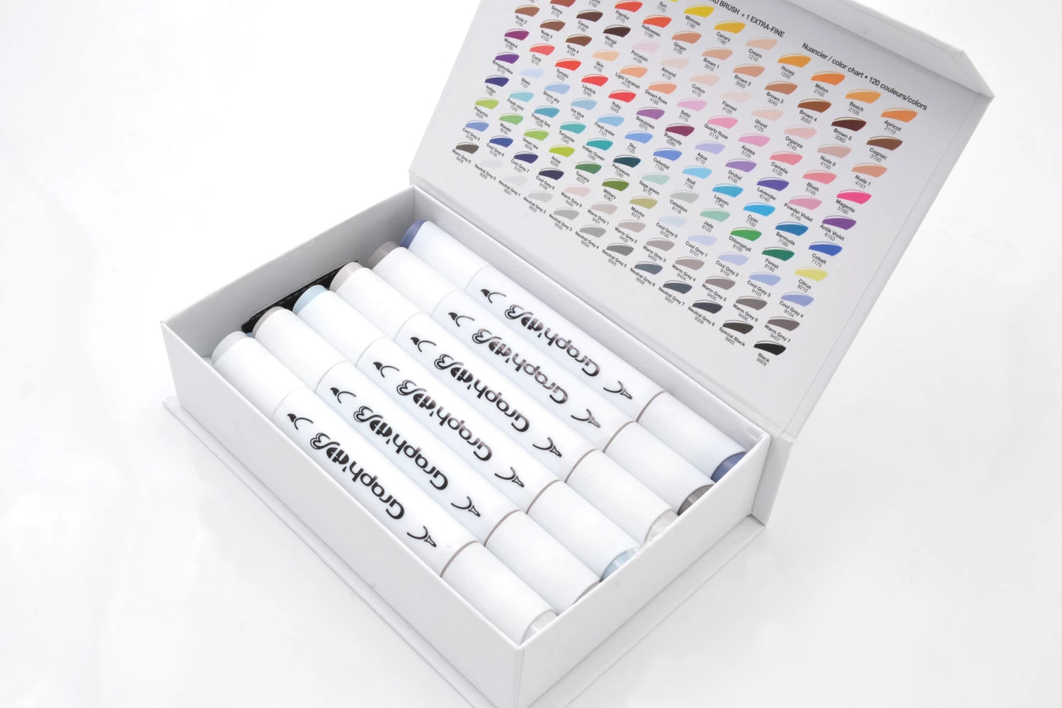 GRAPH'IT BRUSH & EXTRA FINE SET 12 MARQUEURS MIX GREYS