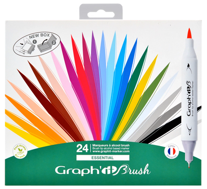 GRAPH'IT BRUSH & EXTRA FINE SET 24 MARQUEURS ESSENTIAL