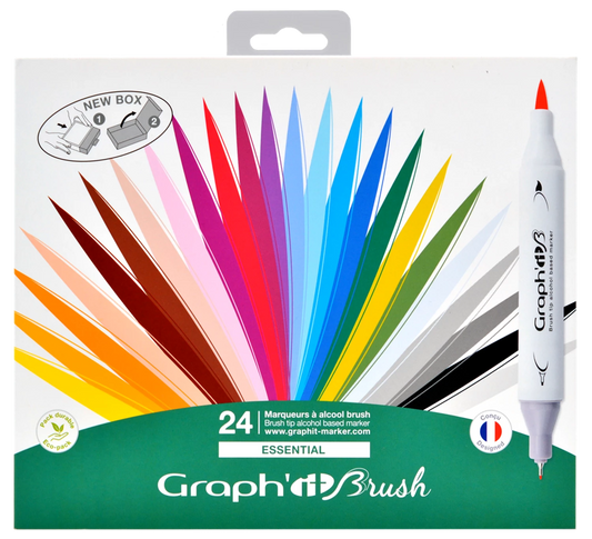 GRAPH'IT BRUSH & EXTRA FINE SET 24 MARQUEURS ESSENTIAL