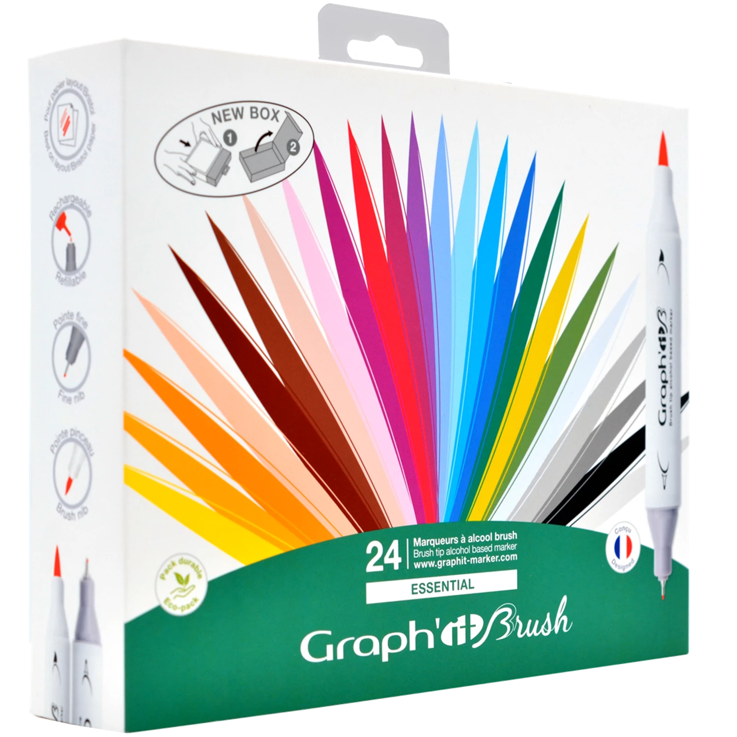 GRAPH'IT BRUSH & EXTRA FINE SET 24 MARQUEURS ESSENTIAL