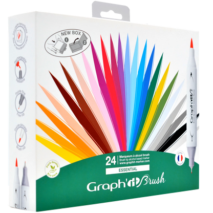 GRAPH'IT BRUSH & EXTRA FINE SET 24 MARQUEURS ESSENTIAL