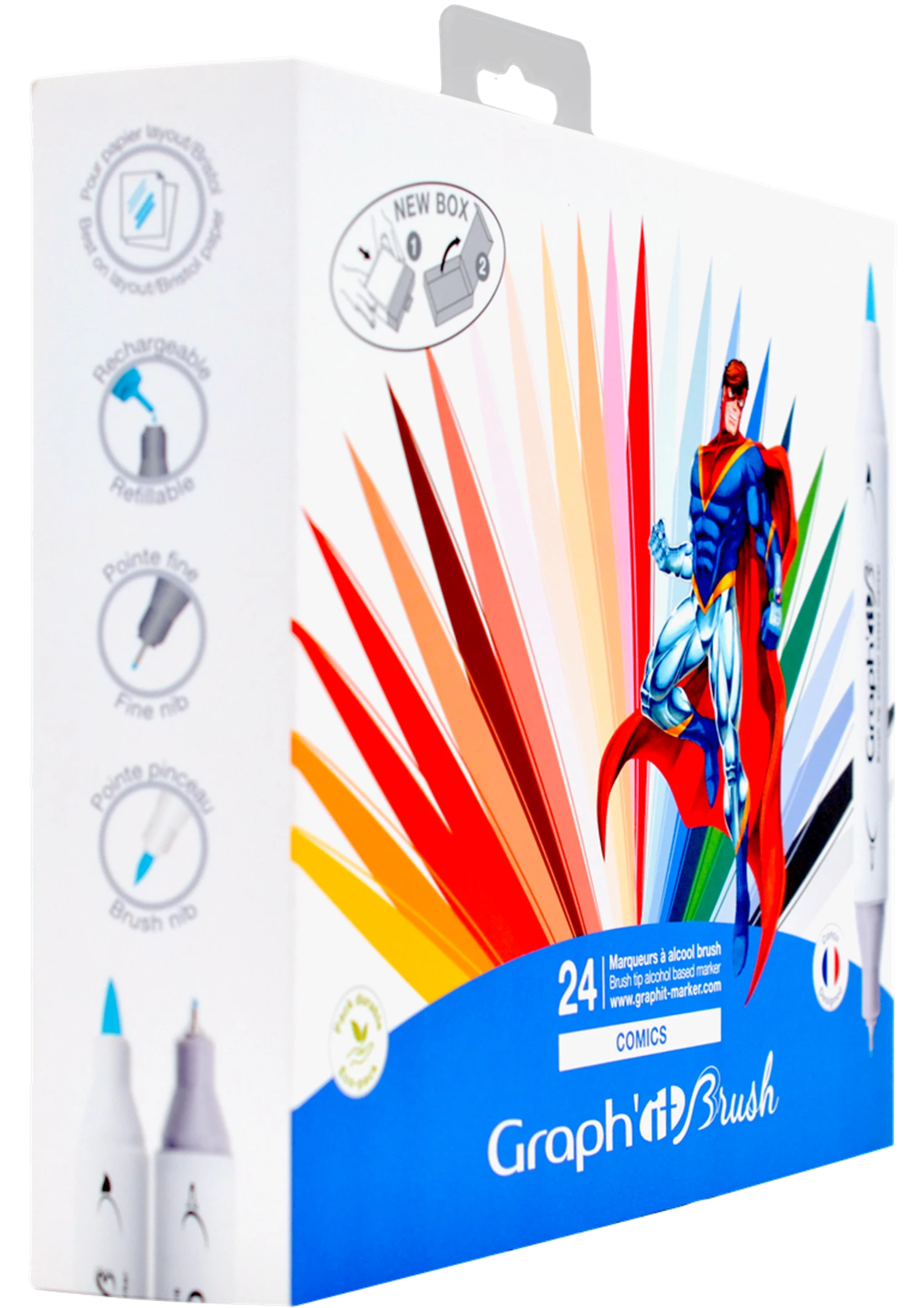 GRAPH'IT BRUSH & EXTRA FINE SET 24 MARQUEURS COMICS