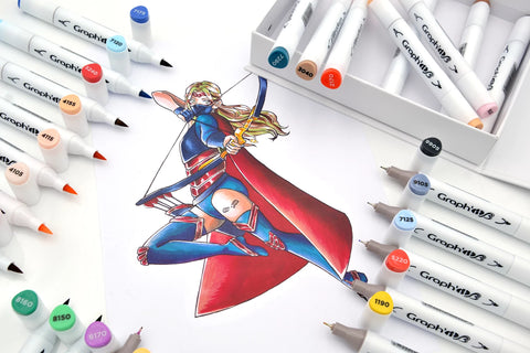 GRAPH'IT BRUSH & EXTRA FINE SET 24 MARQUEURS COMICS