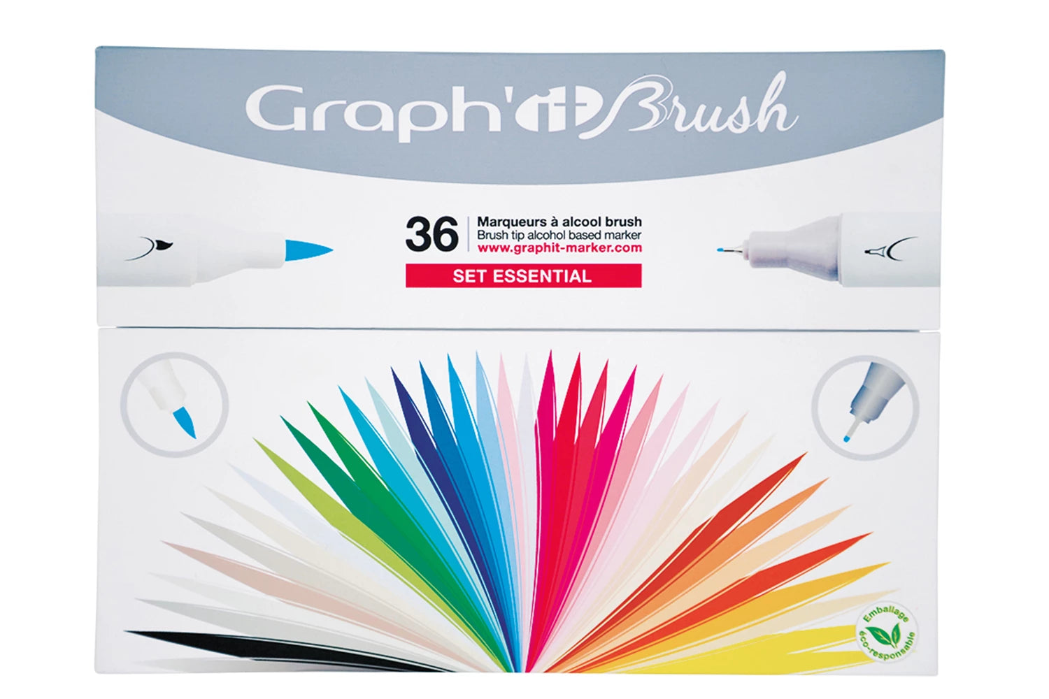 GRAPH'IT BRUSH & EXTRA FINE SET 36 MARQUEURS ESSENTIAL