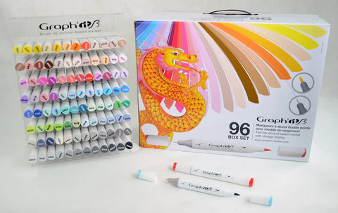 GRAPH'IT BRUSH & EXTRA FINE COFFRET 96 MARQUEURS + PRESENTOI