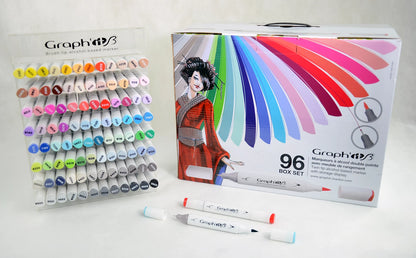 GRAPH'IT BRUSH & EXTRA FINE COFFRET 96 MARQUEURS + PRESENTOI