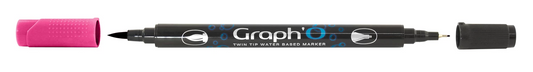 GRAPH'O FEUTRE DOUBLE POINTE A BASE D'EAU 5160 MAGENTA