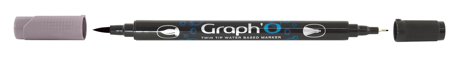 GRAPH'O FEUTRE DOUBLE POINTE A BASE D'EAU 6290 GRANIT