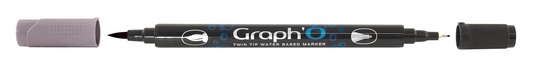 GRAPH'O FEUTRE DOUBLE POINTE A BASE D'EAU 6290 GRANIT