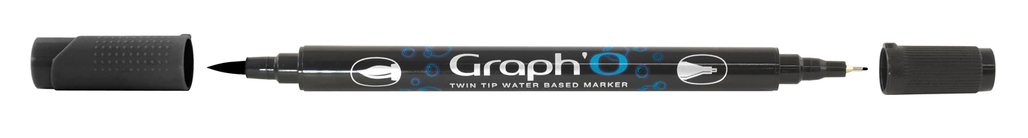 GRAPH'O FEUTRE DOUBLE POINTE A BASE D'EAU 9909 BLACK