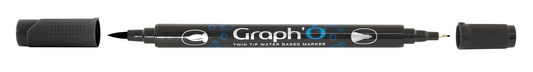 GRAPH'O FEUTRE DOUBLE POINTE A BASE D'EAU 9909 BLACK