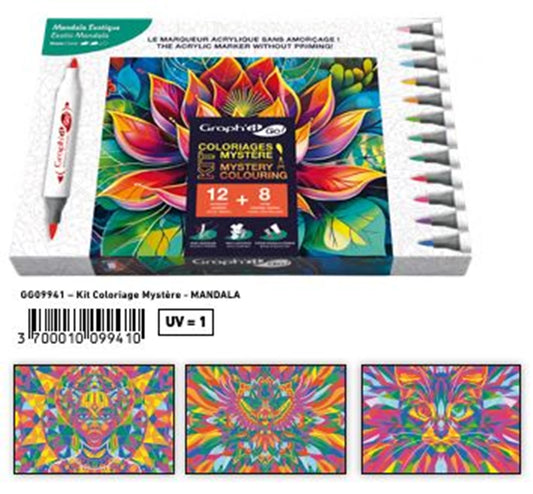 GRAPH'IT GO KIT COLORIAGE MYSTERE EXOTIC MANDALA