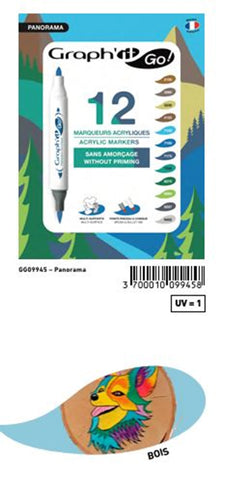 GRAPH'IT GO SET DE 12 MARQUEURS ACRYLIQUE LANDSCAPE