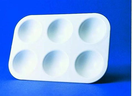 PALETTE PLASTIQUE RECTANGULAIRE 6 ALVEOLES 9X13,5CM
