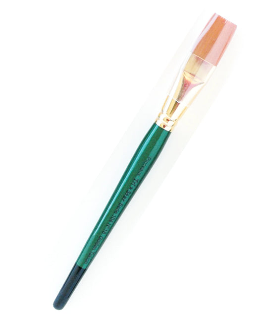 PINCEAUX SYNTHETIQUES PLATS N°18 MANCHE VERT