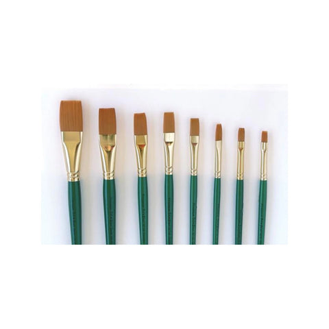 PINCEAUX SYNTHETIQUES RONDS N°4 MANCHE VERT