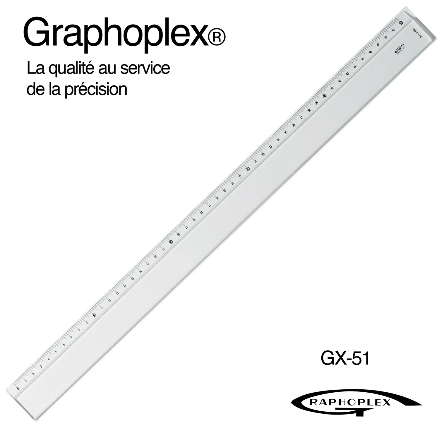 REGLE TRANSPARENTE 1 BISEAU + BOSSELAGE 50CM