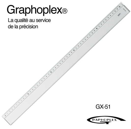 REGLE TRANSPARENTE 1 BISEAU + BOSSELAGE 50CM