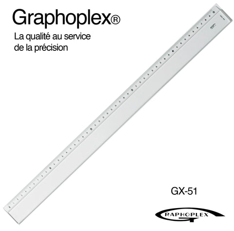 REGLE TRANSPARENTE 1 BISEAU + BOSSELAGE 50CM