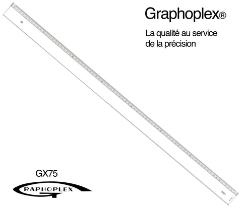 REGLE TRANSPARENTE 1 BISEAU + BOSSELAGE 75CM