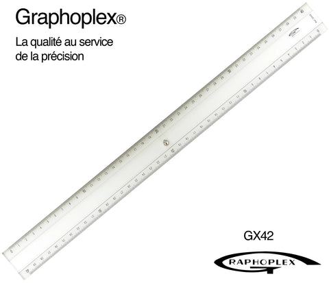 REGLE TRANSPARENTE 2 BISEAUX + BOSSELAGE 40CM