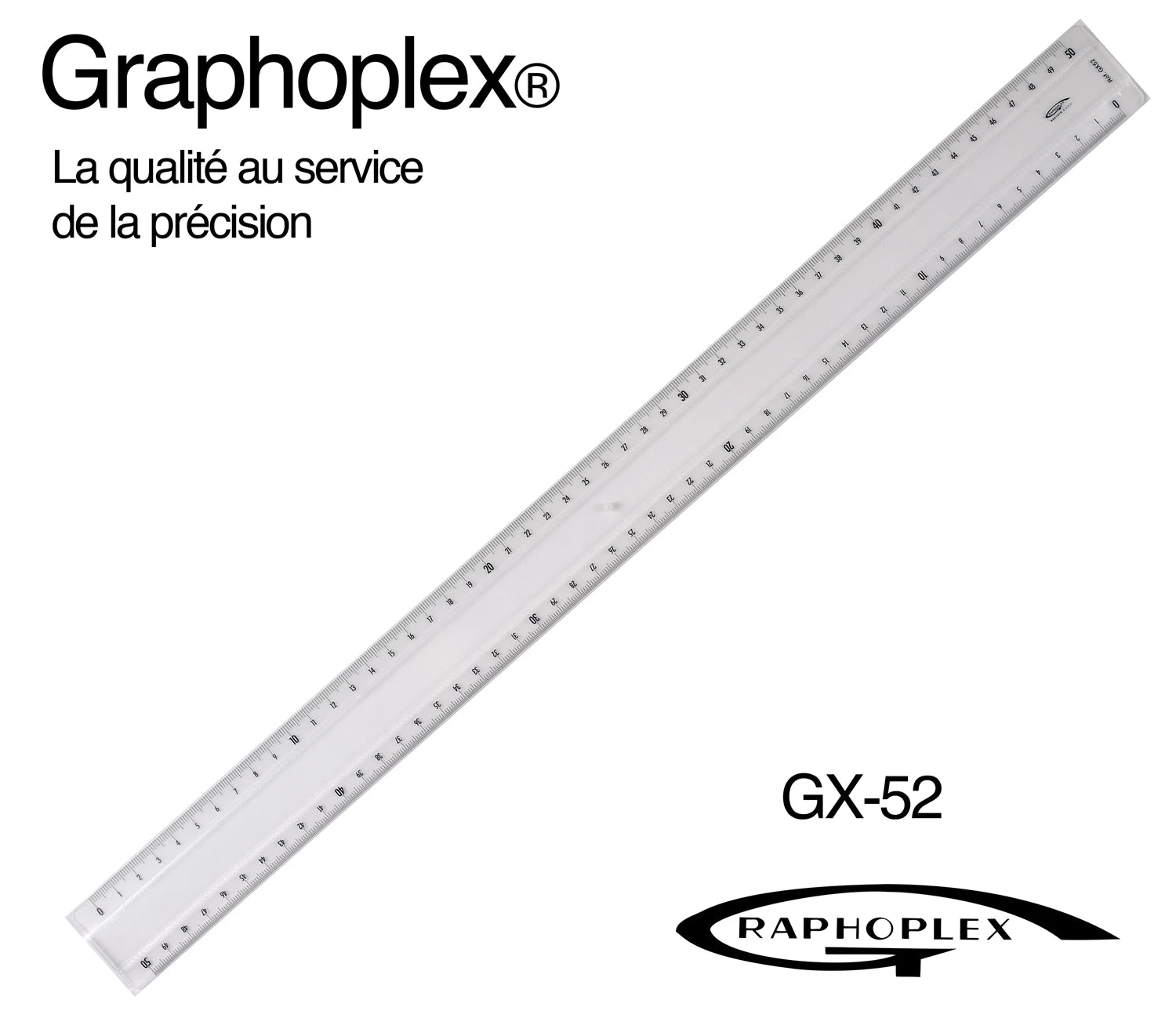 REGLE TRANSPARENTE 2 BISEAUX + BOSSELAGE 50CM