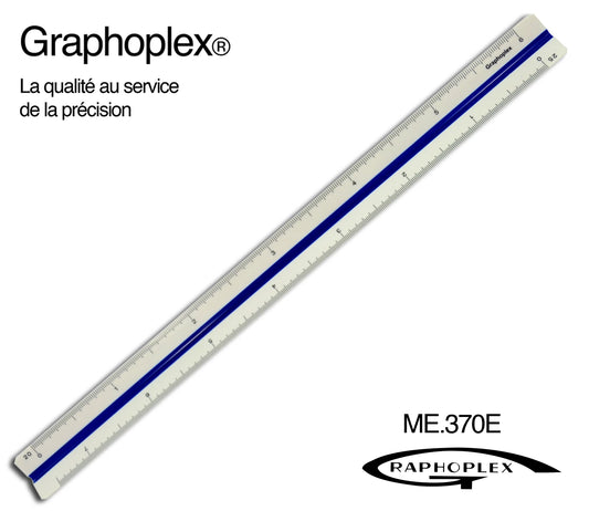 REGLE DE REDUCTION TRIANGULAIRE SUR CARTE 1/20 A 1/100E 30CM