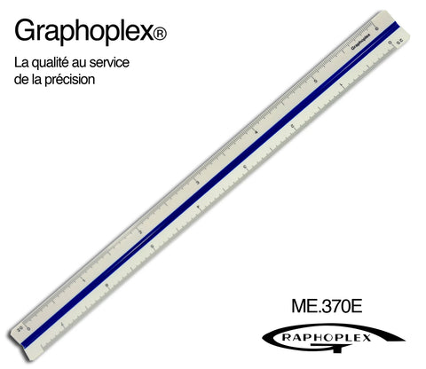 REGLE DE REDUCTION TRIANGULAIRE SUR CARTE 1/20 A 1/100E 30CM