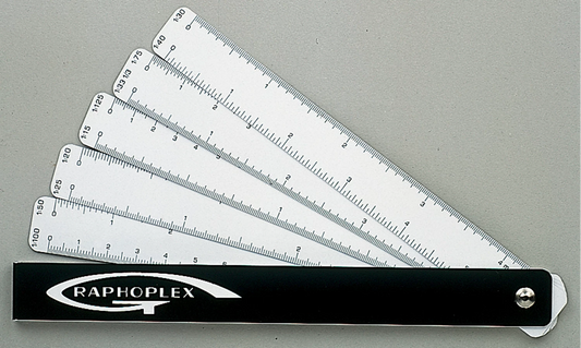 REGLE DE REDUCTION EVENTAIL 10 ECHELLES 15CM